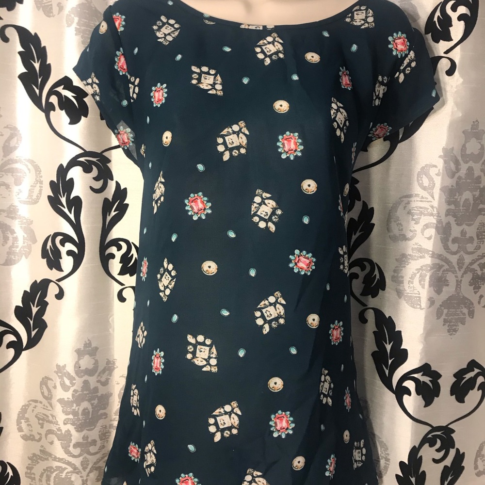 J. Crew gemstone print top
